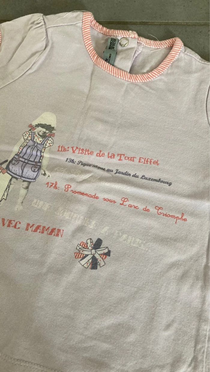 Lot ensemble tee shirt polo débardeur short vêtement bébé fille 18 mois - photo numéro 5