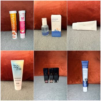 Lot de 26 articles de maquillage / soins du visage, du corps, des cheveux et accessoires 