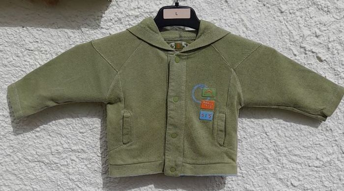 Gilet vert clair et bleu