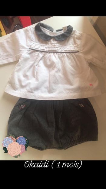 Ensemble Okaidi 1 mois magnifique