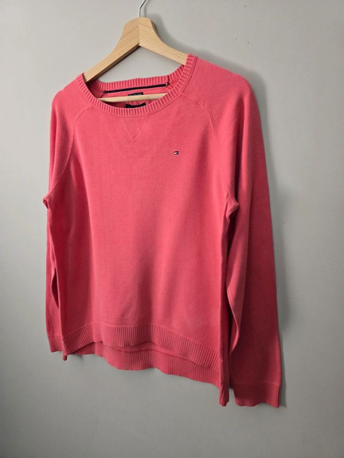 Pull Tommy Hilfiger corail coton pima M / casual chic léger - photo numéro 2