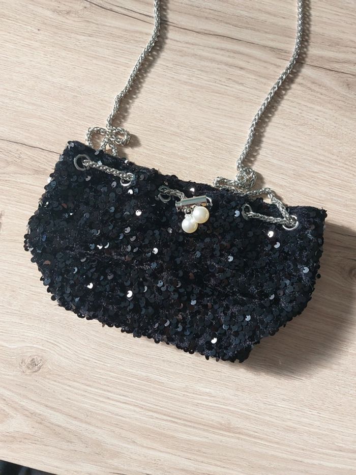 Besace noire à sequin neuve - photo numéro 2