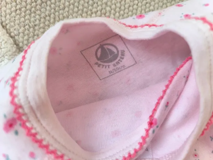 Body Petit Bateau Taille naissance (50 cm) Rose à petites fleurs - photo numéro 2