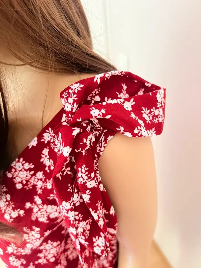 Débardeur rouge fleuri - photo numéro 6