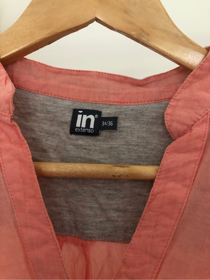 Blouse légère corail et grise - Inextenso 34/36 - photo numéro 3