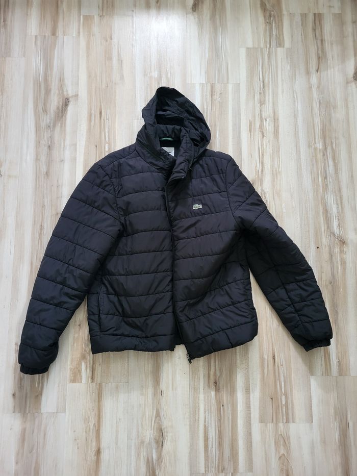 Doudoune Lacoste Homme XL Noir Capuche – Très Bon État - photo numéro 2