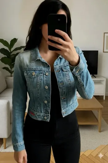 💥 Veste en jean délavé vintage – M.Dia (années 2000)