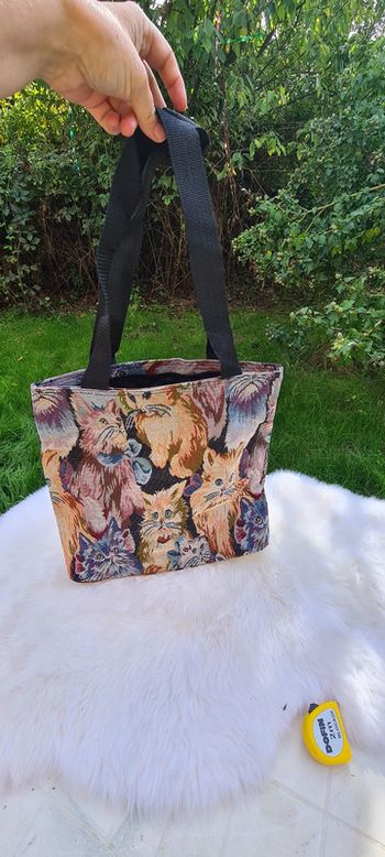 Sac top bag courses  tapisserie chat persans