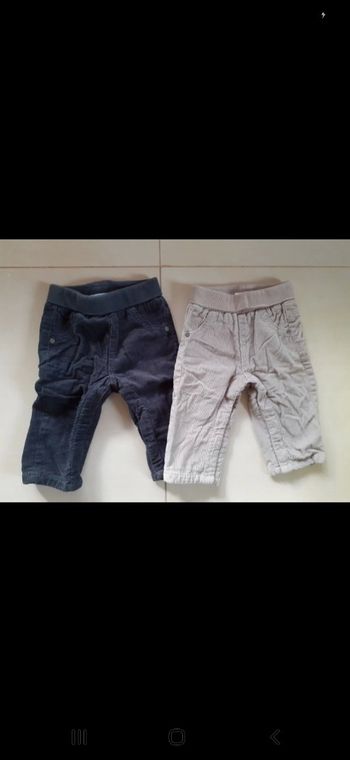 Lot de 2 pantalons velours