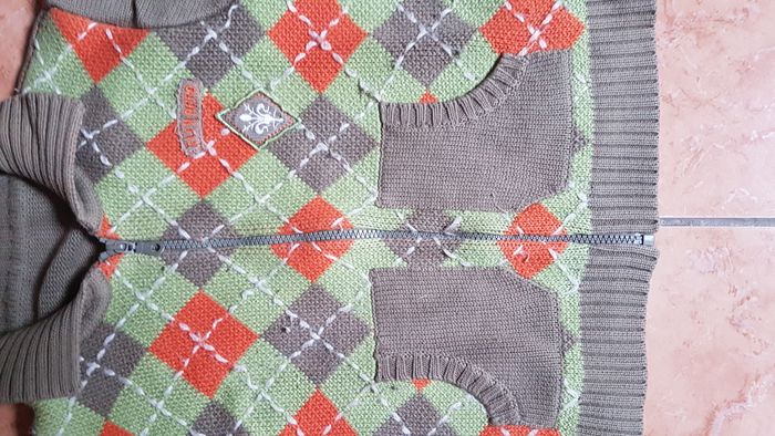 Gilet hiver garçon 4 ans marron et vert - photo numéro 2