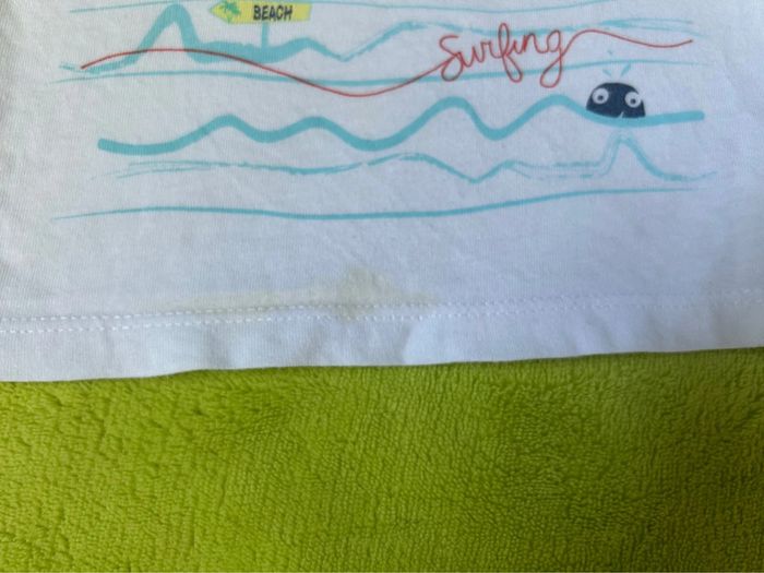 Tee shirt blanc à motifs 12 mois - photo numéro 2