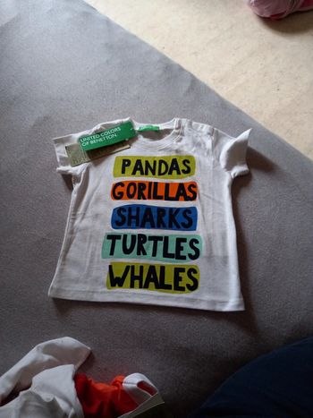 Tee-shirt  neuf grand 3 6 mois benetton