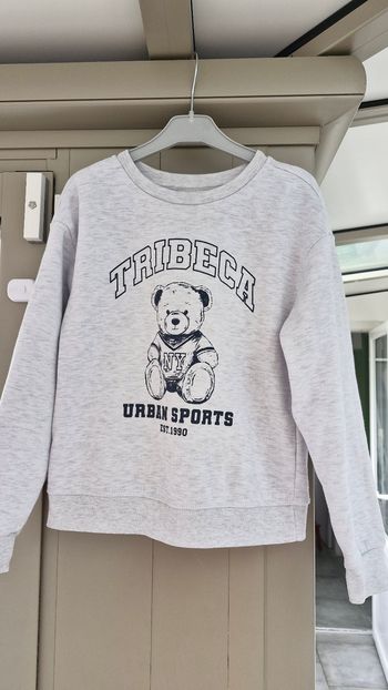 Pull / sweat col ras-du-cou fille 9/10 ans gris clair