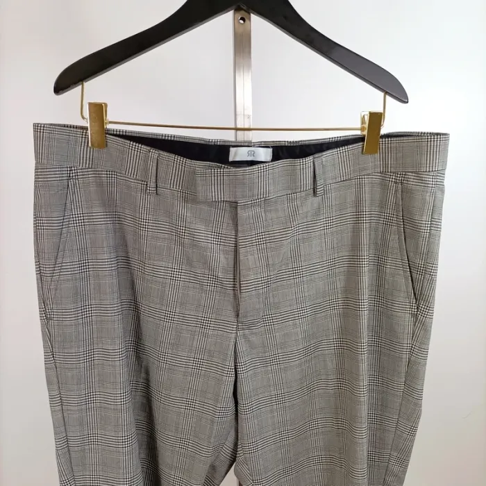 Pantalon slim à carreaux prince de galles gris taille 46 stretch élégant RR A1282 - photo numéro 2