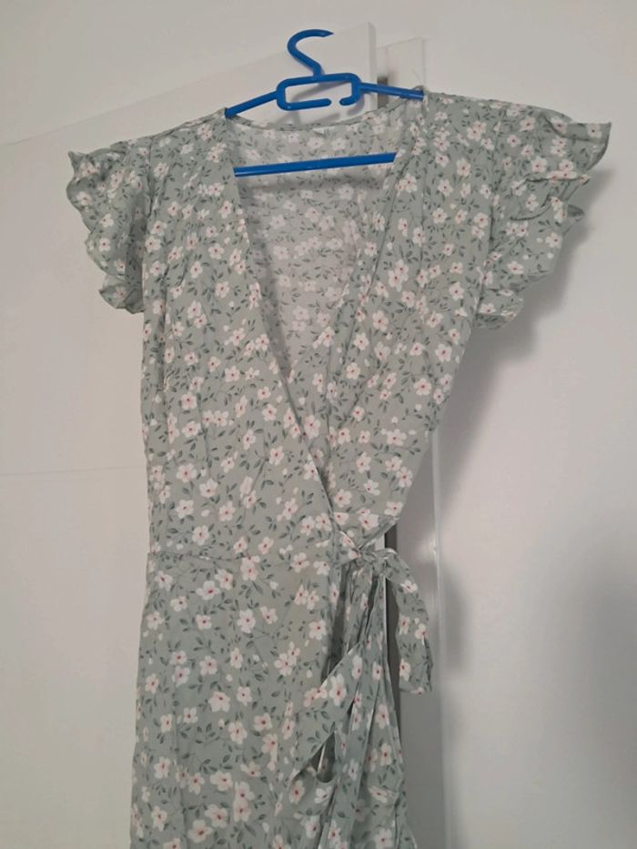 Robe longue verte fleurie - photo numéro 3