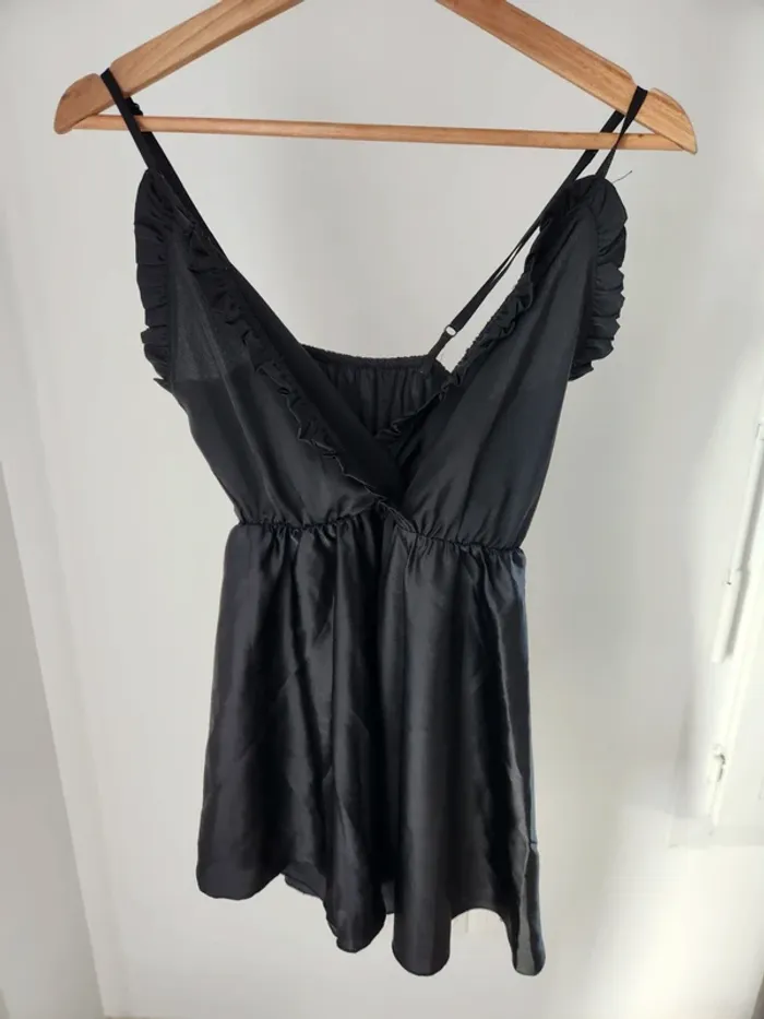 Combinaison short noir only satinée XS