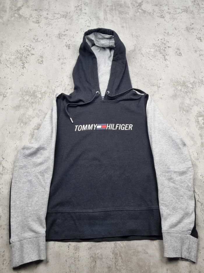 Sweat à capuche Tommy Hilfiger – Bicolore noir et gris – Taille S/36 Femmes - photo numéro 3