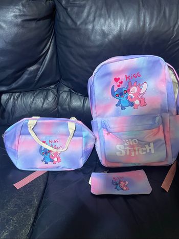 Stitch et Angel sac à dos , sac et trousse neuf