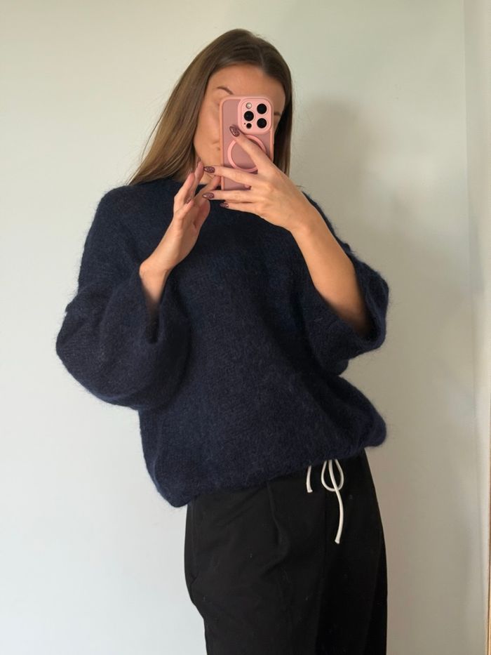 Pull - Marine - Fluffy - Cocooning - Automne - photo numéro 2