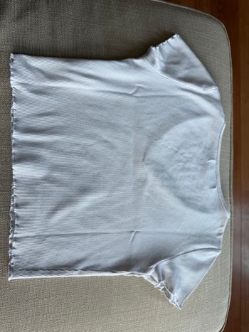 T-shirt crop top blanc manches courtes Pull&Bear