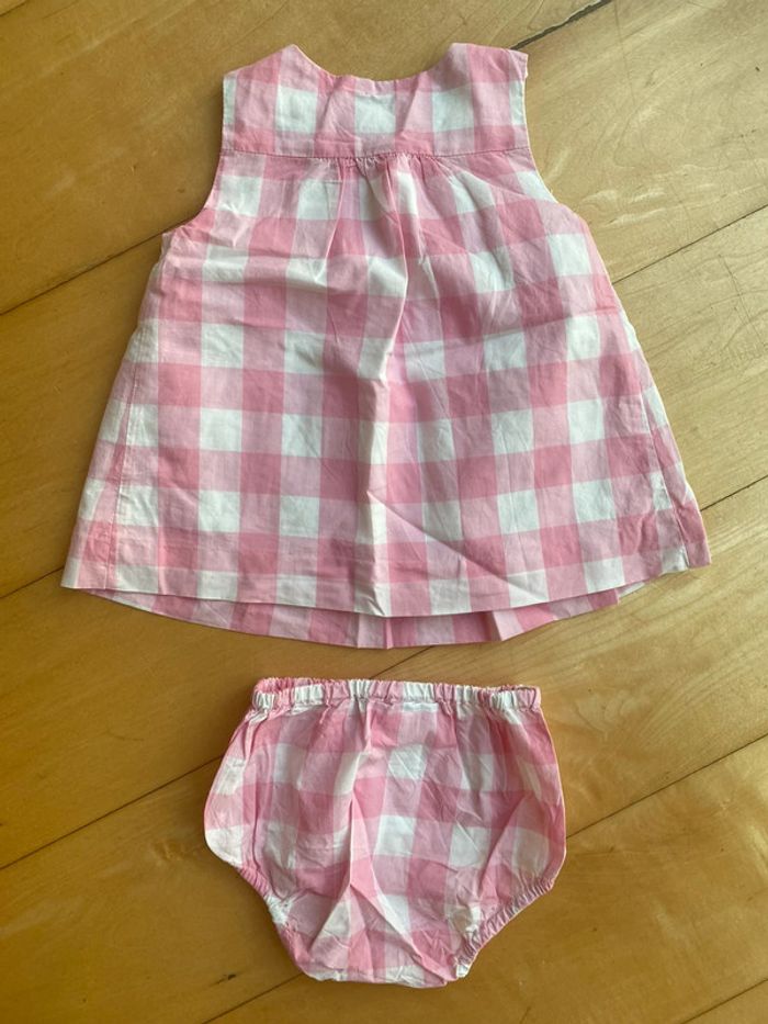 Robe vichy & sa culotte Jacadi - 3 mois - photo numéro 3