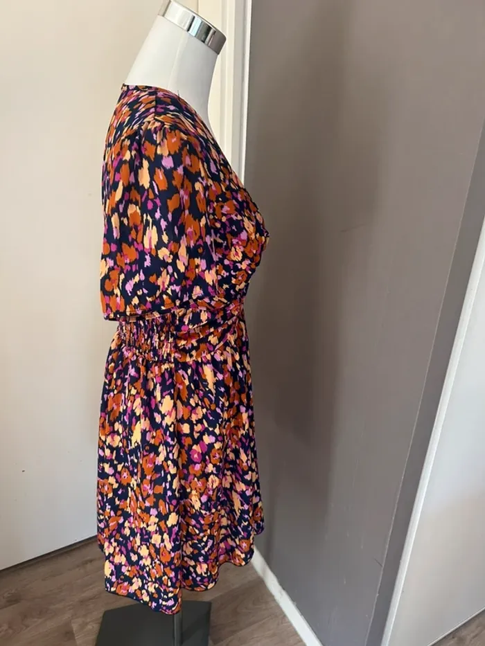 Boutique indépendante, robe imprimée multicolore été soirée taille 40/L - photo numéro 6