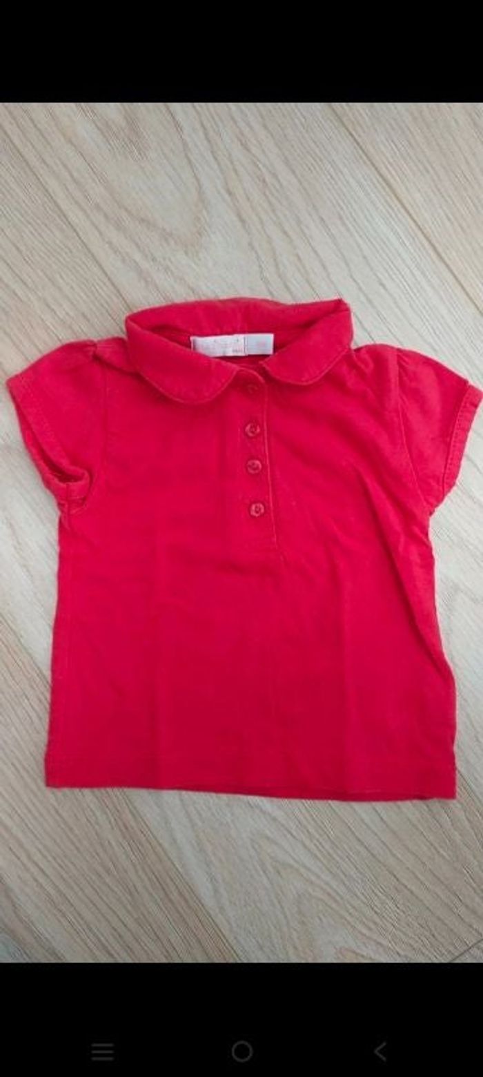 T-shirt polo rouge 3 mois