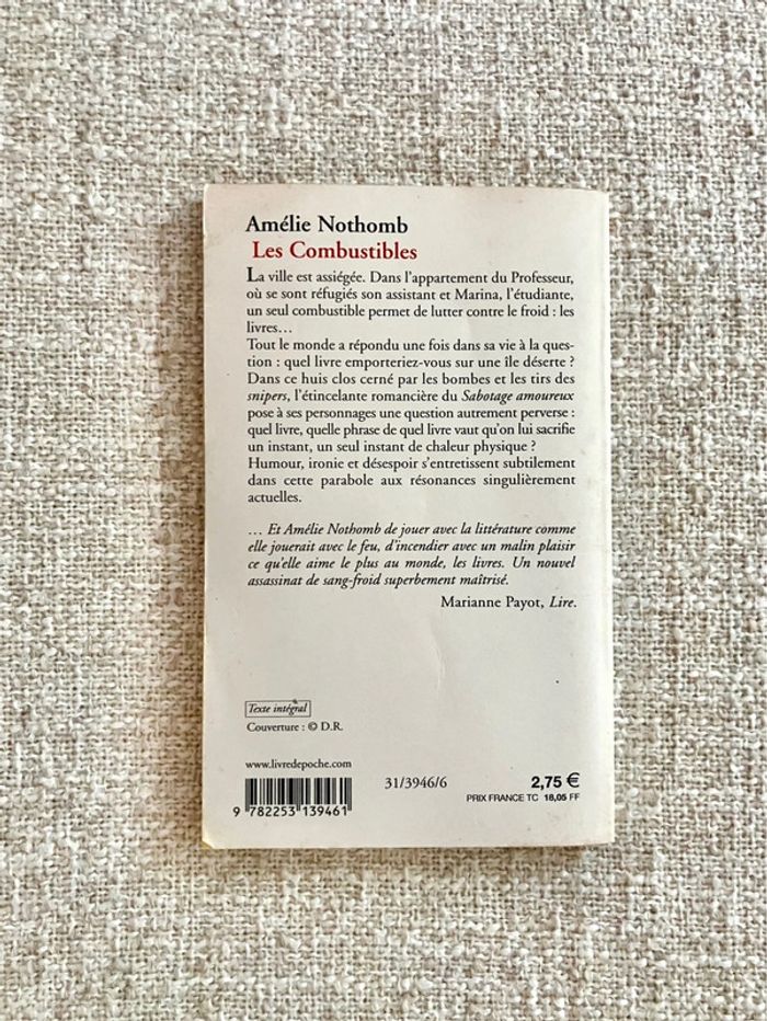 Les combustibles de Amélie Nothomb - le Livre De Poche - photo numéro 2