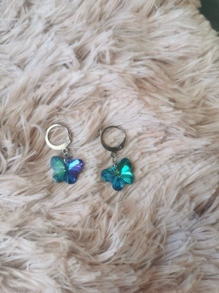 Boucles d'oreilles acier inoxydable papillon