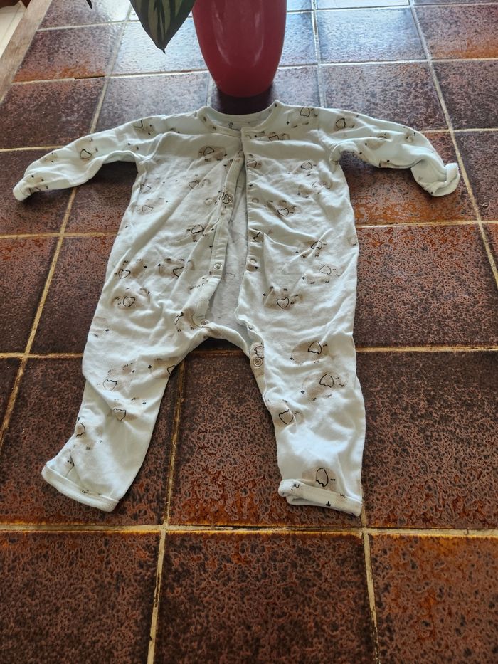 Pyjama grenouillère une pièce éléphant sans pied