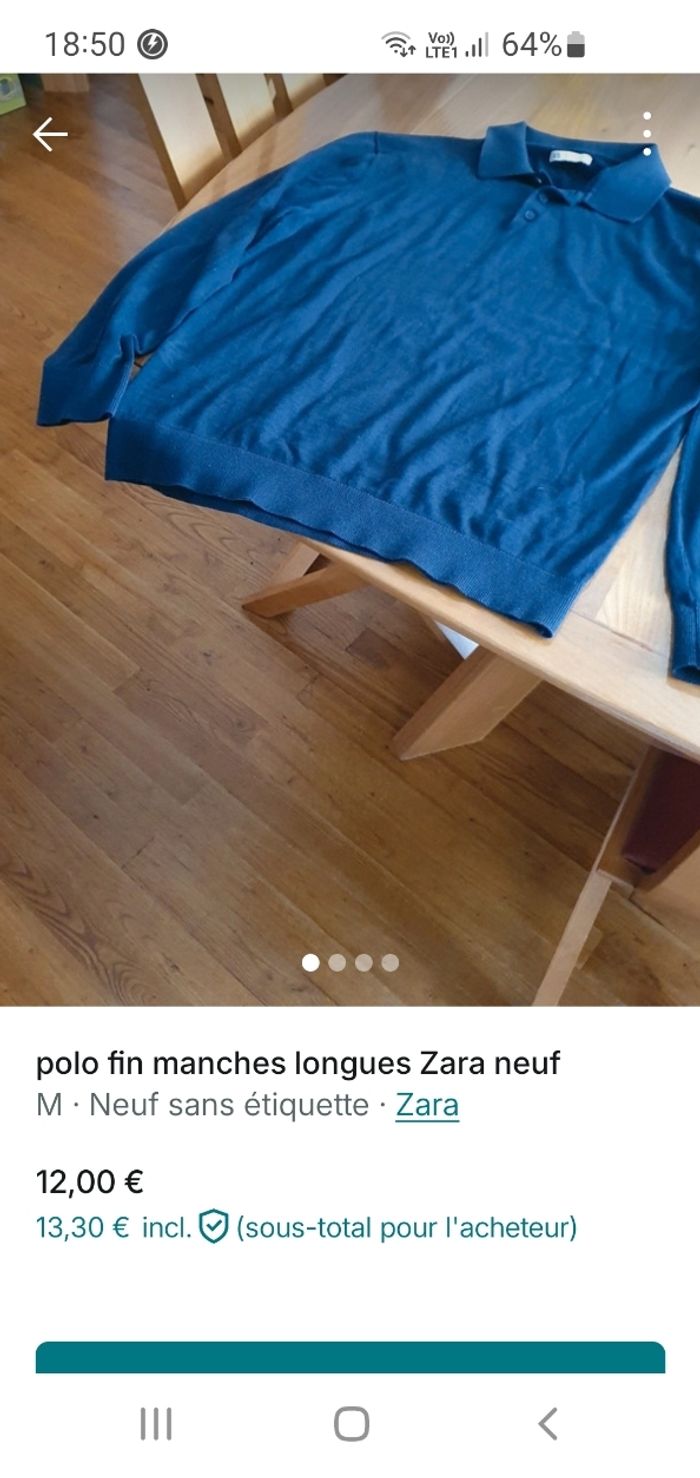 polo neuf printemps été Zara