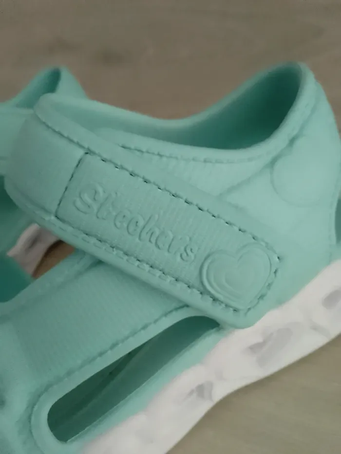 Sandales Skechers 26 bleu tuquoise - photo numéro 4