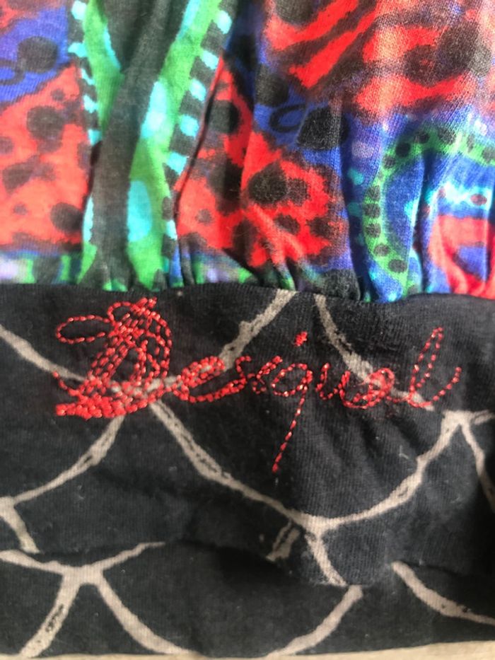 Robe Desigual taille S coupe boule imprimée japonisant - photo numéro 5