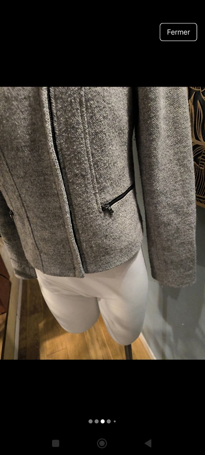 Blouson gris chiné. Marque Gap. Taille S - photo numéro 4