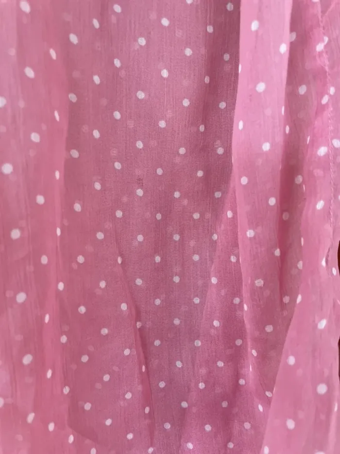 👚Blouse rose à pois blancs translucide de la marque street one 38 - photo numéro 6