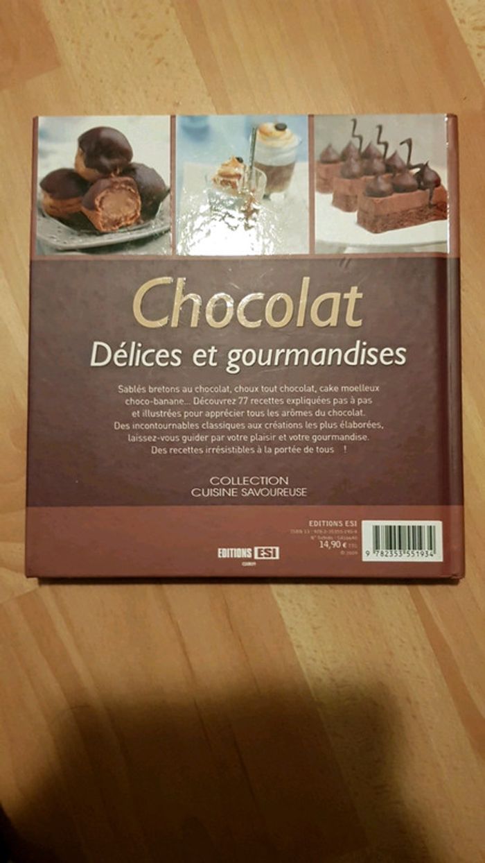 Livre de cuisine chocolat et délices et gourmandises - photo numéro 2