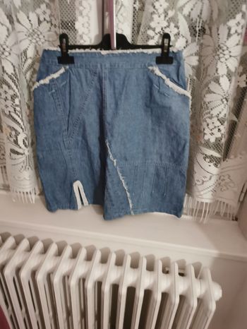 Jupe en jeans fantaisie longueur genou