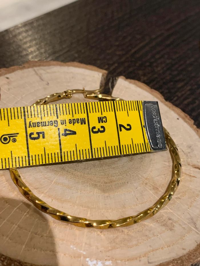 Boucles d'oreilles créole acier - photo numéro 3