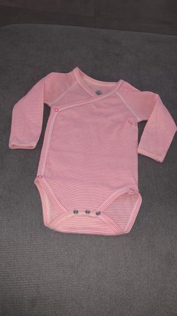 Body rayures rose et blanc 6 mois