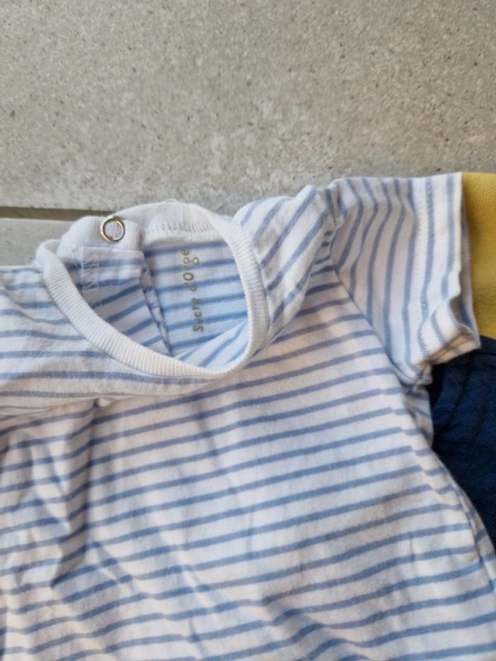 Salopette short et tee-shirt 1 mois - photo numéro 3