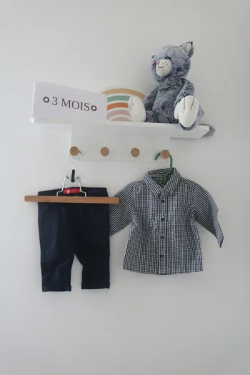 Ensemble automne chemise Vertbaudet et pantalon Tissaia 3 mois