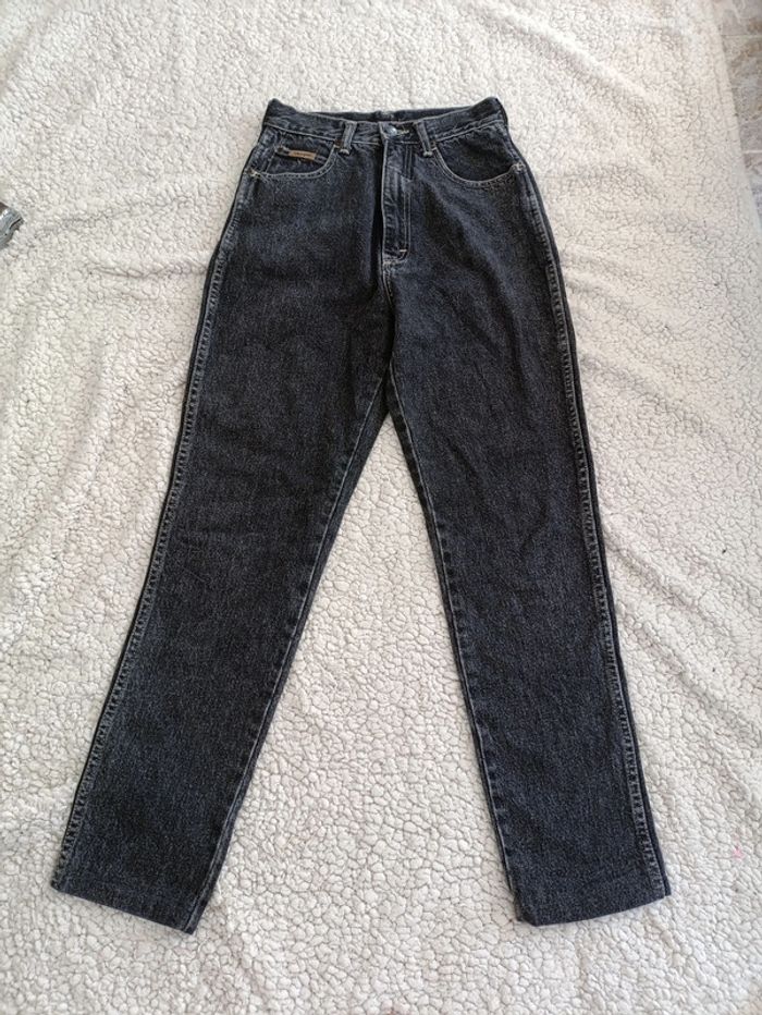 Jean Scarlett Wrangler vintage noir délavé taille 28 coupe Scarlett