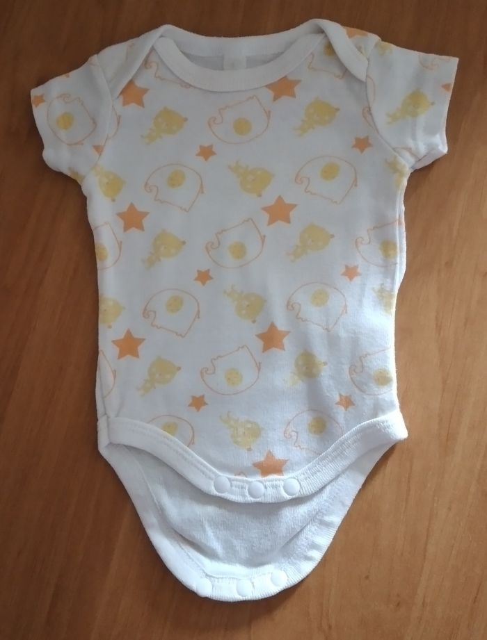 Lot de 3 Bodies manches courtes 0/1 mois garçon - photo numéro 2