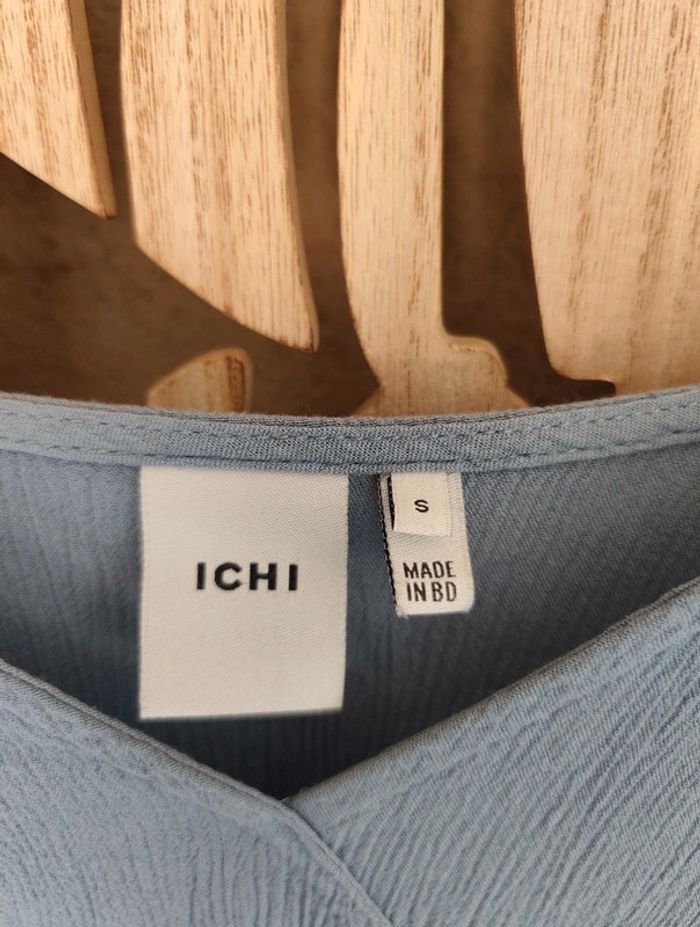 Robe longue fluide fines bretelles bleu-gris Taille S ICHI - photo numéro 8