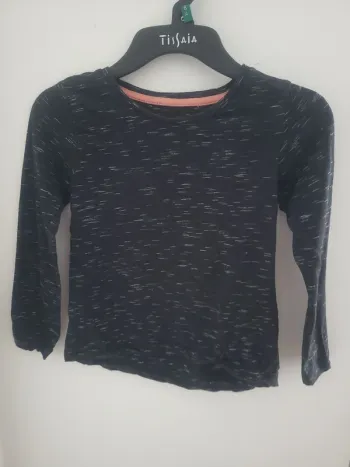 T-shirt à manches longues gris chiné Taille 8 ans