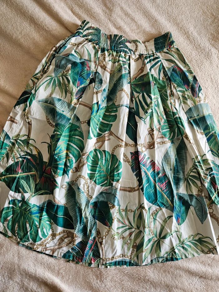 Jupe pin-up imprimé jungle/foulard Camaieu
