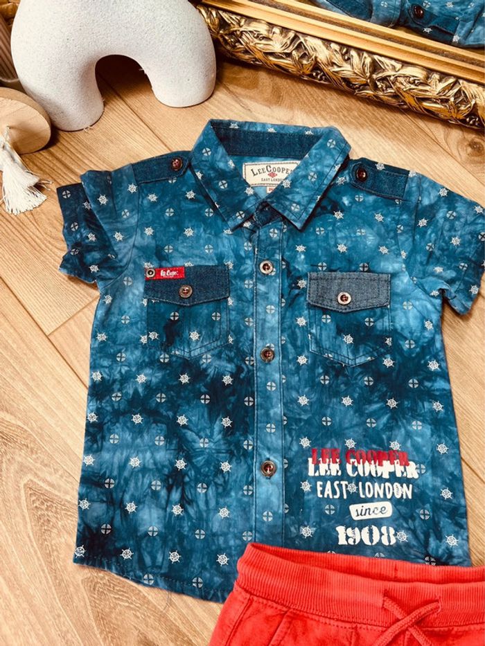 Taille 2 ans ensemble 2p été garçon Zara Lee Cooper bleu et rouge * London * 💙 - photo numéro 2