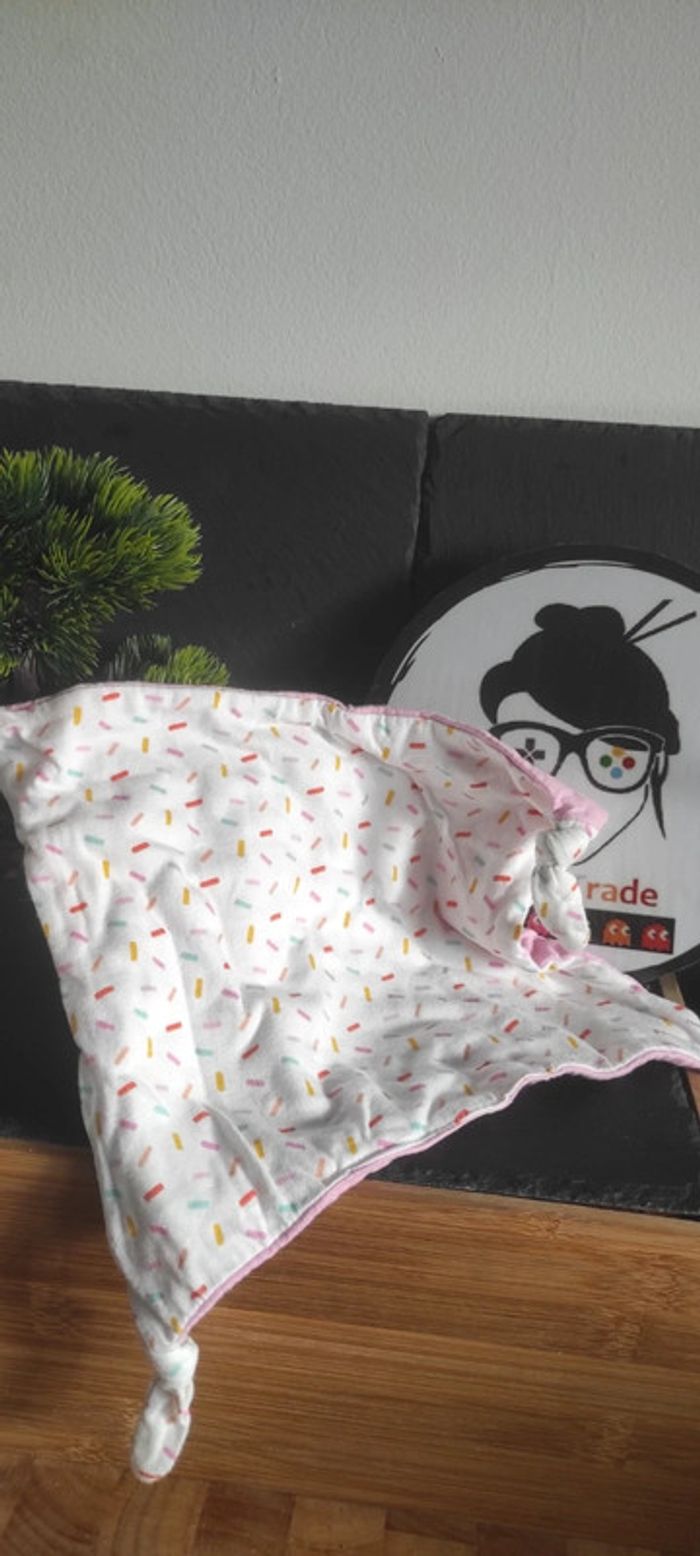 doudou blanc confettis multicolore ours orchestra noeud papillon rose premaman - photo numéro 2