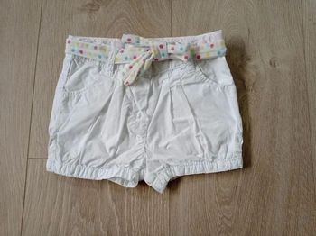 Short blanc avec ceinture 12 mois Obaïbi