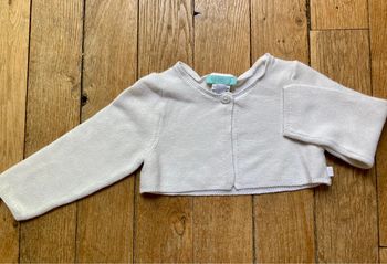 Boléro gilet Obaibi 18 mois , coton blanc
